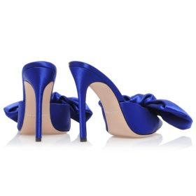 Beaubelle Cobalt Blue Oversized Bow Mules - Image 3