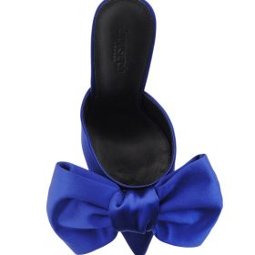 Beaubelle Cobalt Blue Oversized Bow Mules - Image 4