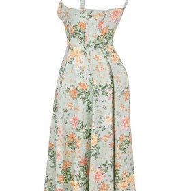 Sabrina Light Jade Print Bustier Sundress - Image 3