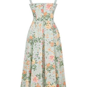 Sabrina Light Jade Print Bustier Sundress - Image 4