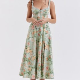 Sabrina Light Jade Print Bustier Sundress - Image 7