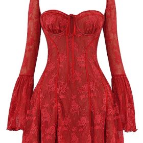 Analissa Scarlet Lace Corset Dress - Image 2