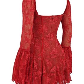 Analissa Scarlet Lace Corset Dress - Image 3