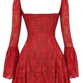 Analissa Scarlet Lace Corset Dress - Image 4