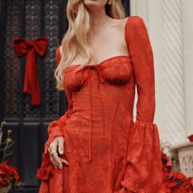 Analissa Scarlet Lace Corset Dress - Image 6