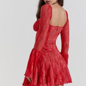 Analissa Scarlet Lace Corset Dress - Image 13