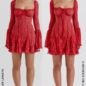 Analissa Scarlet Lace Corset Dress - Image 16