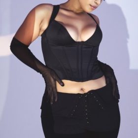 Ava Black Fold Front Trousers