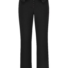 Ava Black Fold Front Trousers - Image 2