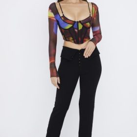 Ava Black Fold Front Trousers - Image 8