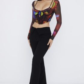 Ava Black Fold Front Trousers - Image 10
