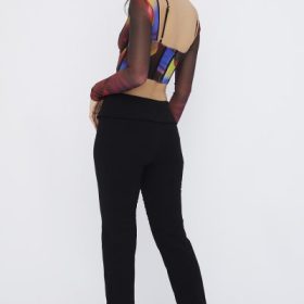 Ava Black Fold Front Trousers - Image 11