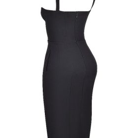 Bellissima Black Sweetheart Midi Dress - Image 3