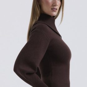 Adelita Chocolate Cashmere Blend Sweater - Image 10