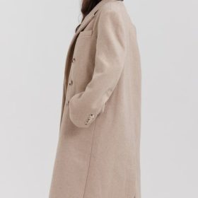 Carter Oatmeal Double Breasted Coat