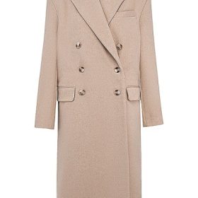 Carter Oatmeal Double Breasted Coat - Image 2
