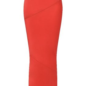 Colette Scarlet Satin Low Waist Midi Skirt - Image 2