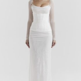 Katarina White Maxi Dress - Image 5