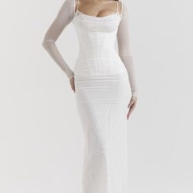 Katarina White Maxi Dress - Image 7