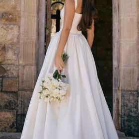 Lillianna Ivory Italian Satin Corset Bridal Gown