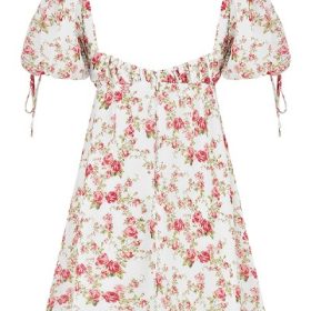 Princess Rose Print Mini Dress - Image 4