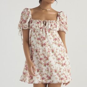 Princess Rose Print Mini Dress - Image 5