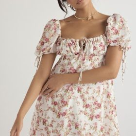 Princess Rose Print Mini Dress - Image 9