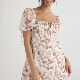 Princess Rose Print Mini Dress - Image 10