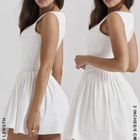 Cupid White Pleated Mini Dress