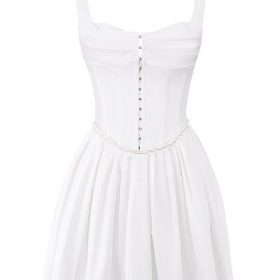 Cupid White Pleated Mini Dress - Image 2
