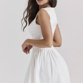 Cupid White Pleated Mini Dress - Image 10
