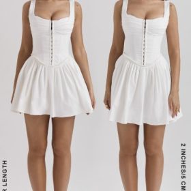 Cupid White Pleated Mini Dress - Image 16