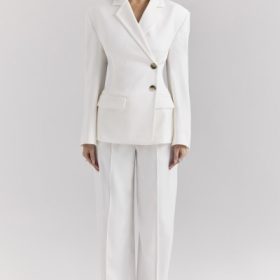 Hayden White Wide Leg High Waist Tailored Trousers - Image 7