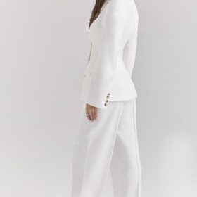 Hayden White Wide Leg High Waist Tailored Trousers - Image 9