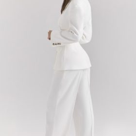 Hayden White Wide Leg High Waist Tailored Trousers - Image 10