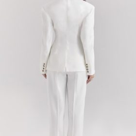 Hayden White Wide Leg High Waist Tailored Trousers - Image 11