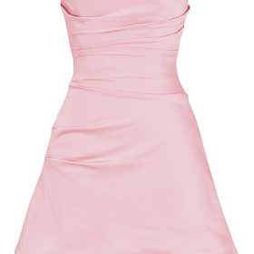 Jasmine Rose Pink Draped Strapless Corset Dress - Image 2