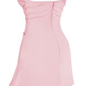 Jasmine Rose Pink Draped Strapless Corset Dress - Image 3