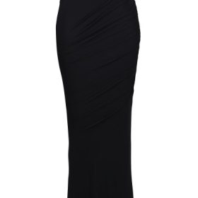 Cassidy Black Mesh Maxi Skirt with Fluted Hem - Image 2