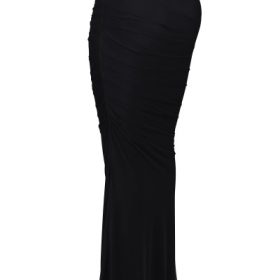 Cassidy Black Mesh Maxi Skirt with Fluted Hem - Image 3