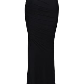 Cassidy Black Mesh Maxi Skirt with Fluted Hem - Image 4