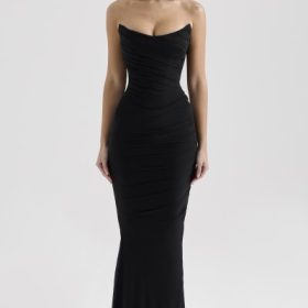 Cassidy Black Mesh Maxi Skirt with Fluted Hem - Image 6