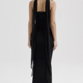 Cassidy Black Mesh Maxi Skirt with Fluted Hem - Image 10