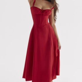 Carmen Red Rose Bustier Sundress - Image 5
