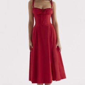 Carmen Red Rose Bustier Sundress - Image 7