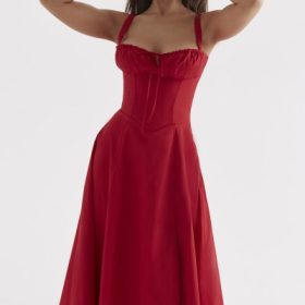 Carmen Red Rose Bustier Sundress - Image 9
