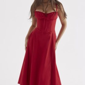 Carmen Red Rose Bustier Sundress - Image 10