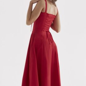 Carmen Red Rose Bustier Sundress - Image 15