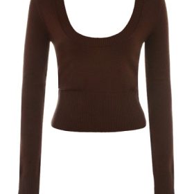 Raquel Chocolate Cashmere Blend Scoop Neck Top - Image 2