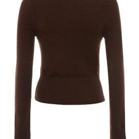 Raquel Chocolate Cashmere Blend Scoop Neck Top - Image 4